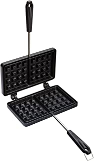 KitchenCraft Piastra per Waffle Antiaderente, 22 x 13 cm, Nero