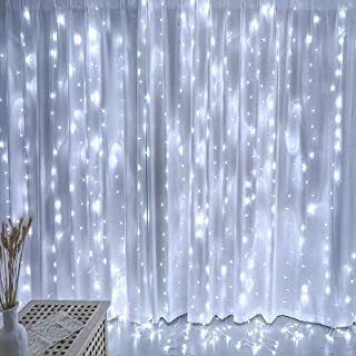 Led Tenda Luci 3x3 m,300 Led Impermeabilità Ip44 Cascata Luci con 8 Modalità di Illuminazione Decorazione di Nozze,Tenda Lumin