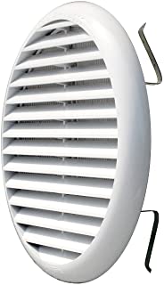 La Ventilazione TUR160B TUR160B-Y Griglia Plastica con Molle, Bianco, 175 mm, ø175 mm