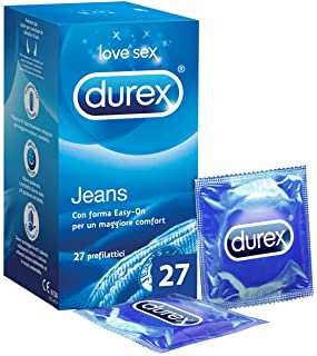 Durex Jeans Preservativi Comfort Lubrificati, 27 Profilattici