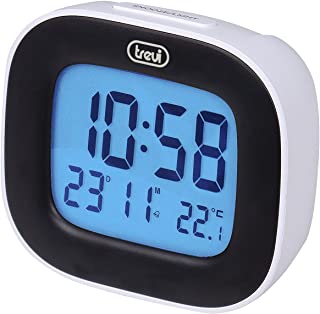 Trevi SLD 3875 Orologio Digitale con Display LCD, Sveglia, Termometro, Calendario e Funzione Snooze, Bianco