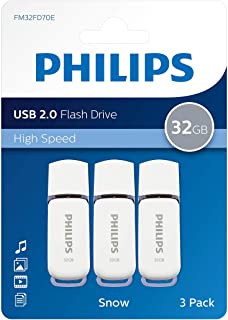 Pen Drive 32gb USB 2.0 Philips Snow Edition Grey FM32FD70E/00 chiavetta flash drive (32 GB) confezione da 3 pezzi