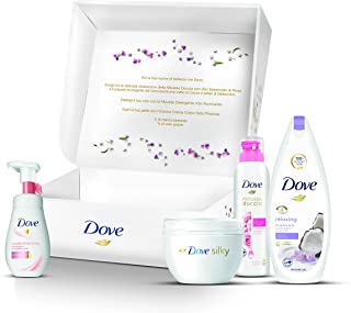 Dove Confezione Regalo Routine di Bellezza Illuminante con Mousse Doccia 200ml, Mousse Viso 200 ml, Dove Docciaschiuma 250 ml, C