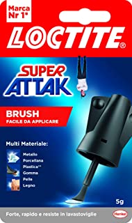 Loctite Super Attak Brush, Adesivo Istantaneo con Pennello Facile e Preciso, Colla Liquida Trasparente per Gomma, Metallo, Ceram