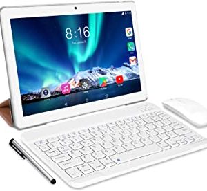 Tablet 10 Pollici 8 Core- TOSCIDO Android 10.0 Certificato da Google GMS Tablet 4G LTE,4 GB di RAM e 64 GB, Doppia SIM,GPS,WiFi,Ttastiera Bluetooth,Mo