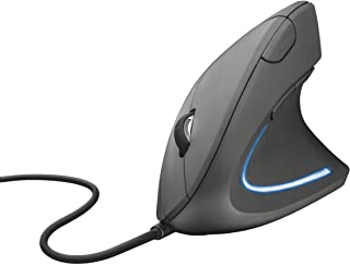 Trust Verto Mouse Verticale Cablato, Mouse Ergonomico con Filo, 1000-1600 DPI, Cavo USB 1,5 m, Illuminazione LED, 6 Pulsanti per