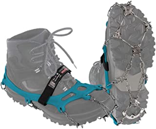 ALPIDEX Ramponi Arrampicata Ghiaccio Neve Ramponi Antiscivolo Ghiaccio Scarpe 21 Denti Acciaio Catene Acciaio Ice Tachetti, Taglia:M, Colore:Blue