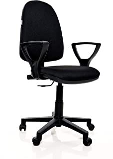 IDEALSEDIE sedia poltrona girevole da ufficio, schienale regolabile, sedile regolabile in altezza con pistone a gas, braccioli,