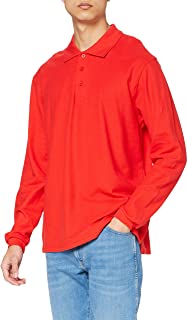 Fruit of the Loom SS037M, T-Shirt Polo Uomo, Rosso, Medium