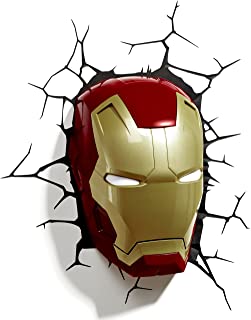 3DLIGHTFX Marvel - Luce a Muro a Forma di Maschera di Iron Man, 3D