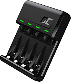 Caricabatterie Green Cell VitalCharger Ni-MH AA R6 Mignon e AAA R03 con porte Micro USB e USB-C, sistema di ricarica a 4 canali, segnalazione a LED.