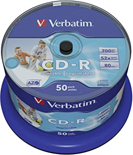 Verbatim CD-R 80MIN Datalife PLUS Printable - Confezione da 50
