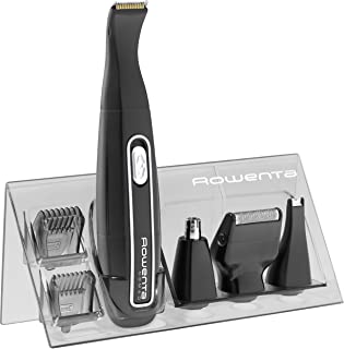 Rowenta TN3650 Nomad Mini Grooming Kit, Rifinitore e Regolabarba, per Naso e Orecchie, Wet&Dry, batteria