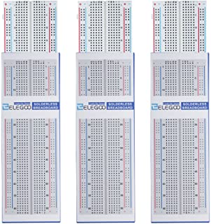 Elegoo 3pcs Breadboard con 830 Punti Senza Bisogno di Saldature Kit per Uno R3 Mega