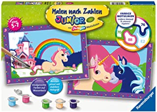 Ravensburger Malen nach Zahlen- Colorato Mondo degli Unicorn Set da Pittura, Colore Grigio, 27774