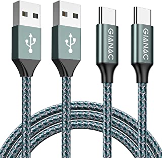 GIANAC Cavo USB C, [2Pezzi, 2m 2m] Nylon Intrecciato 3A Rapida Ricarica Cavo USB Tipo C per Samsung S8 S9 S10 A30 A40 A50 A70 A20e,Huawei P9 P20 P10 P