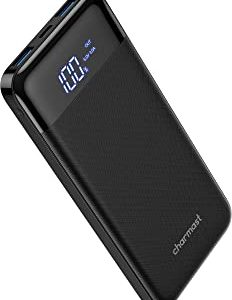 Powerbank 10400mAh, USB C Caricabatterie Portatile con LED Digitale Display Batteria Esterna Portatile con 2 ingressi e 3 uscite da 5V/3A per Huawei X