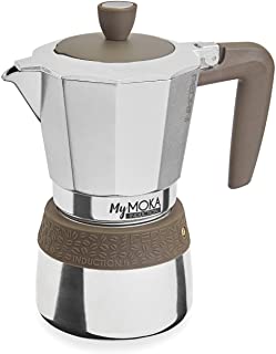 Pedrini Caffettiera MyMoka induction, 6 tazze, Tortora