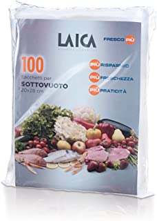 Laica VT3501 Confezione da 100 Sacchetti sottovuoto per alimenti Formato 20 x 28 cm