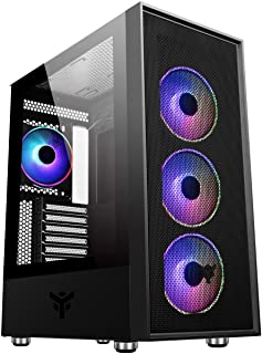 Itek VERTIBRA H210 - Case PC Gaming Middle Tower, Ventole ARGB 4x12cm predisposto fino a 6 ventole, 2xUSB3, frontale traforato e Pannello laterale in