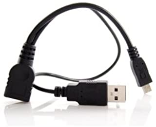 Cablecc - Cavo micro USB 2.0 per memoria flash OTG con alimentazione USB per Galaxy S3 i9300 S4 i9500 Note2 N7100 Note3 N9000 e S5 i9600, nero