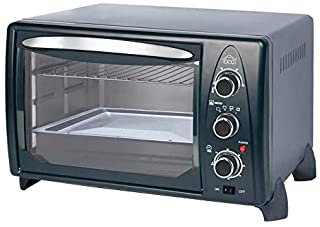 DCG Eltronic MB9824 N - Forno elettrico, termostato regolabile, ventilato, spia luminosa, 4 posizioni di calore, Nero/Grigio, 1380 W, 24 litri, 44 x 2