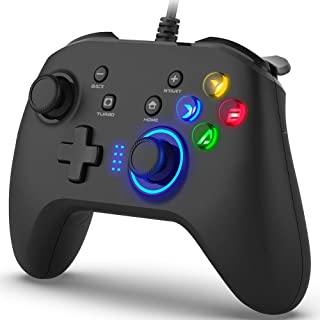 Controller di Gioco Cablato per PC, Joystick Gamepad con Controllore di Gioco per PC Doppia Vibrazione Compatibile PS3, Switch, PC Windows 10/8/7, Lap