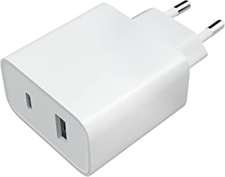 Xiaomi Mi 33W Wall Charger (Type-A+ Type-C), Caricatore per Smartphone e Notebook, Compatibile con Notebook e iPad Apple, Dual Port, Bianco, Versione