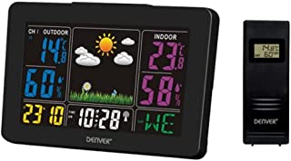 Stazione meteo meteorologica automatica Denver WS-540BLACK. Wireless. Display LED a colori. Termometro igrometro digitale per la misurazione della tem