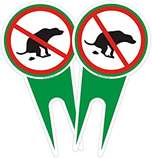 2pcs Cartello Metallo No Cane Incrostazioni Segno No Pet Incrostazione Segni 6 * 12" Verde