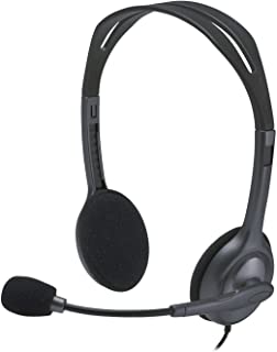 Logitech H111 Cuffie Cablate per Computer, Stereo con Microfono, Cancellazione Rumore, ?Jack Audio da 3.5 mm, PC/Mac/Laptop/Smartphone/Tablet, Nero