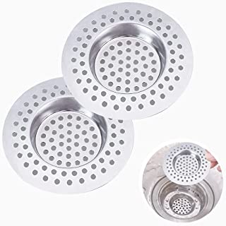 2 Pcs Filtro Lavandino, Filtro per Lavello in Acciaio Inox, Filtro Lavello Cucina, Protezioni per Scarico Cucina, Filtro Scarico Vasca, Per Lavelli Da