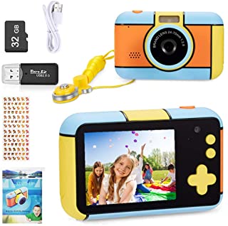 YunLone ToyZoom Macchina Fotografica per Bambini 24MP Fotocamera Digitale 1080P HD Videocamera Obiettivo Doppio Selfie Fotocamera con 32GB Scheda SD,