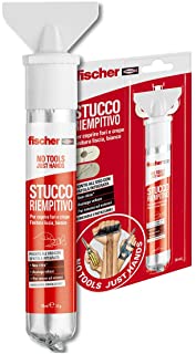 Fischer 552152 - Stucco Riempitivo, in tubetto con spatola integrata, per coprire fori e crepe, finitura liscia, Colore bianco, 70 ml