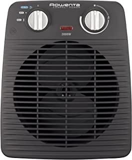 Rowenta SO2210 Compact Power Termoventilatore Potente e Compatto, Riscalda e Raffredda Gli Ambienti, Ottimo per Qualsiasi Stagione, 2000 W, 220 V, Ner