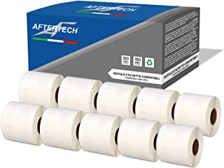 Aftertech 10x 99014 54x101mm Rotoli di Etichette adesive compatibili (220 Etichette/rotolo = 2200 totali) per Dymo LabelWriter Seiko SLP etichettatric