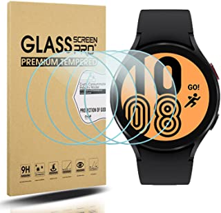 Diruite 4 Pezzi per Samsung Galaxy Watch 4 44mm Vetro Temperato Pellicola Protettiva,HD Vetro Schermo Antigraffio Senza Bolle per Samsung Galaxy Watch