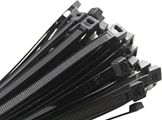 CRINSTON - 1000 Pezzi Fascette professionali 200 mm x 2,5 mm, Fascette di plastica nera. Resistente ai raggi UV - Resistenza minima alla trazione 8,1