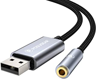 POSUGEAR Adattatore Jack USB, Adattatore USB Jack 3.5mm TRRS 4 poli Mic-Supportato Cavo Aux USB Built-in Scheda audio stereo esterno per PS4, PC, lapt