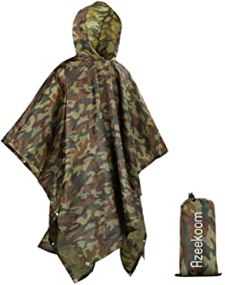 Azeekoom Poncho Impermeabile, Multifunzionale Stuoia Campeggio Coperta da Picnic con Sustodia per All'aperto Picnic Trekking Campeggio Pesca Caccia Es