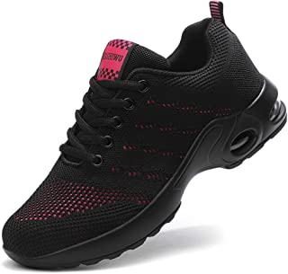 ZPAWDH Donna Basse Basket Scarpe da Ginnastica Corsa Sportive Fitness Running Sneakers Nero Rosso 36EU