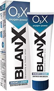 BLANX Dentifricio O3x, Dentifricio Sbiancante, Lucidante, Dentifricio Naturale Con Ossigeno Attivo, Licheni Naturali, 75 ml