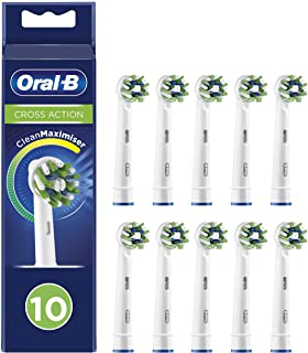 Oral-B Cross Action Testine Spazzolino Elettrico, Confezione da 10 pezzi, con Tecnologia CleanMaximise, Pacco Adatto alla Buca delle Lettere, Bianco