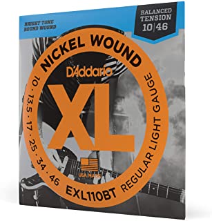 D'Addario Corde Chitarra Elettrica | EXL110BT | Set Corde per Chitarra Elettrica per Ferita Nichel | 6 Corde | Lampada regolare, tensione equilibrata,