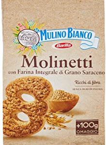 Mulino Bianco Biscotti Frollini Molinetti con Farina Integrale di Grano Saraceno, Colazione Ricca di Gusto, 800 gr