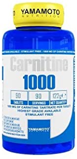 Yamamoto Nutrition Carnitine 1000 integratore alimentare di Carnitina - 90 Compresse, 122 g