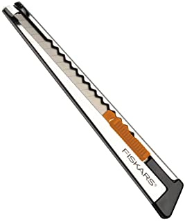 FISKARS Taglierino professionale in metallo, Piatto, 9 mm, Arancione/Metallo, 1004619