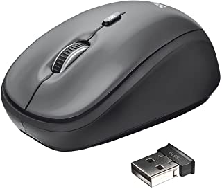 Trust Yvi Mouse Wireless, Mause Senza Filo, 800/1600 DPI, Ottico, 8m di Portata Wireless, Microricevitore USB Riponibile, Ambidestro, PC/Laptop/Portat