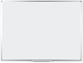 BoardsPlus - Lavagna Magnetica Bianca, 90 x 60 cm, Lavagna Cancellabile A Secco Con Cornice Sottile In Alluminio Anodizzato, Superficie In Acciaio Lac