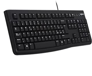 Logitech K120 Tastiera Cablata Business per Windows/Linux, USB, Tasti ?Silenziosi, Anti Schizzi, Barra Spaziatrice Curva, ?PC/Laptop, Layout Italiano